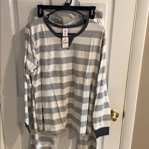 Gray stripe pj set
